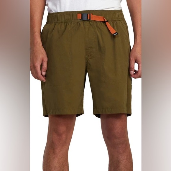 RVCA Civic 2 Hybrid Shorts Mens XL Green Belted Zip Pocket Athletic Hiking NEW - Picture 3 of 15